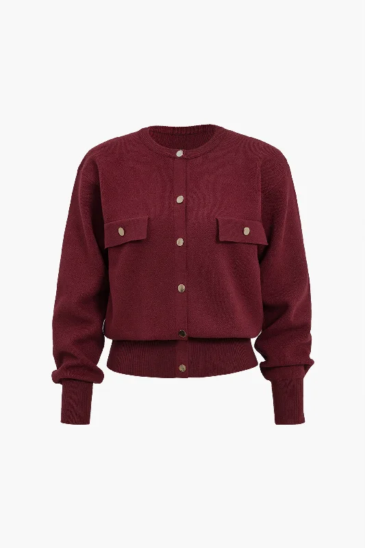 Weekend Specials to Savor Solid Knit Button Cardigan