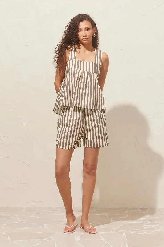 Price Drop Ruby Margie Tie-Back Top - Brown Butter