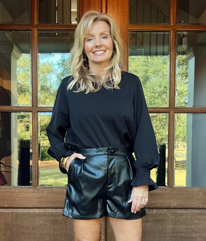 Savings Event Hailey Bubble Sleeve Top | Black