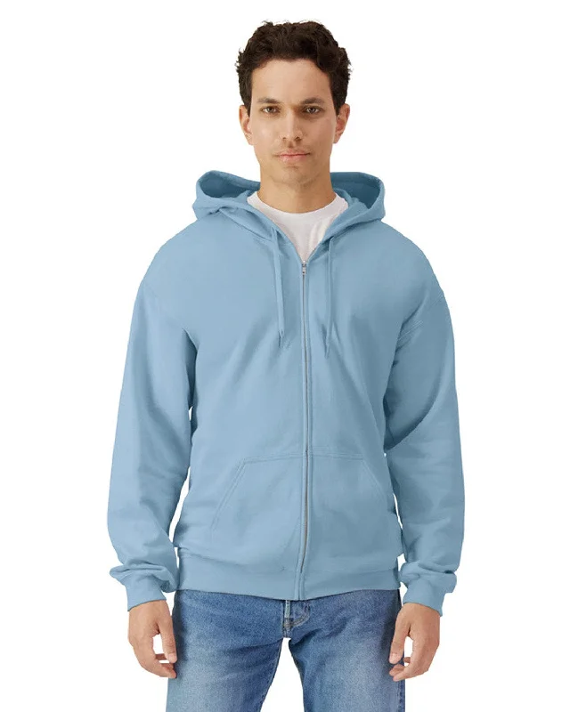 Gildan Softstyle Fleece Full-Zip Hooded Sweatshirt | Stone Blue