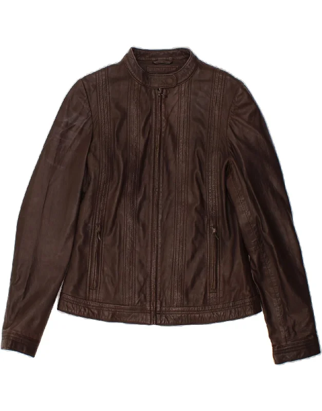 Weekend Savings Fiesta MONSOON Womens Bomber Leather Jacket UK 14 Large Brown Leather Weekend Savings Fiesta MONSOON Womens Bomber Leather Jacket UK 14 Large Brown Leather