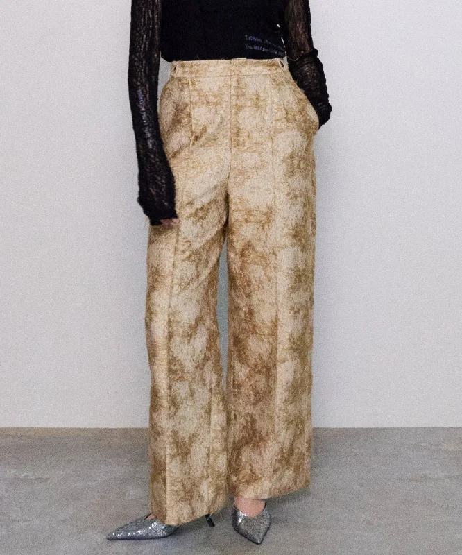 Special Savings [24Autumn PRE-ORDER] Cut Fringe Jacquard Pants