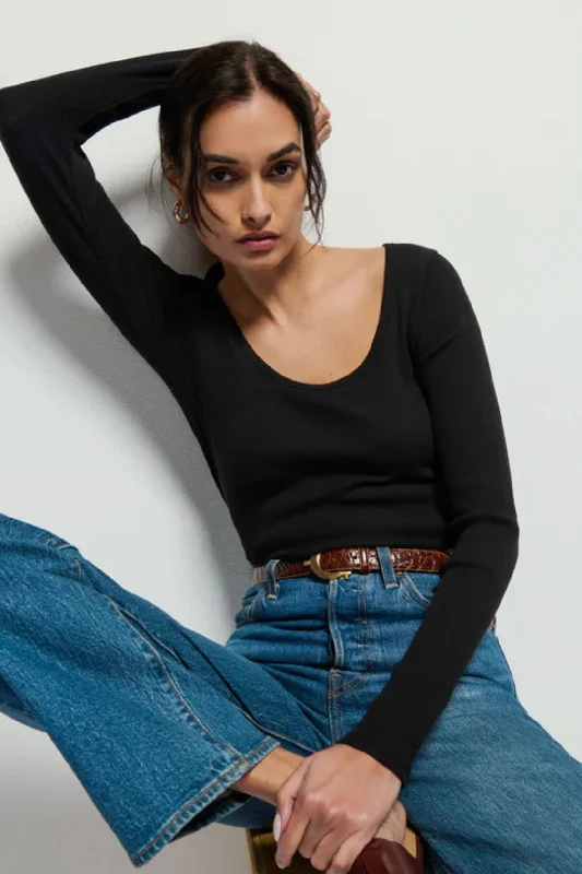 Act Now Nation LTD. - Elaine Ribbed Long Sleeve Tee
