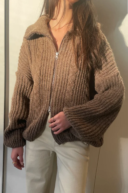 Huge Discounts OVERSIZED ZIP-UP SWEATER