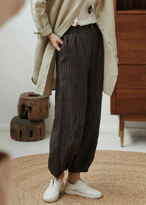 Massive Deals Unique Chocolate Striped Pants Plus Size Clothing Spring Knickerbocker