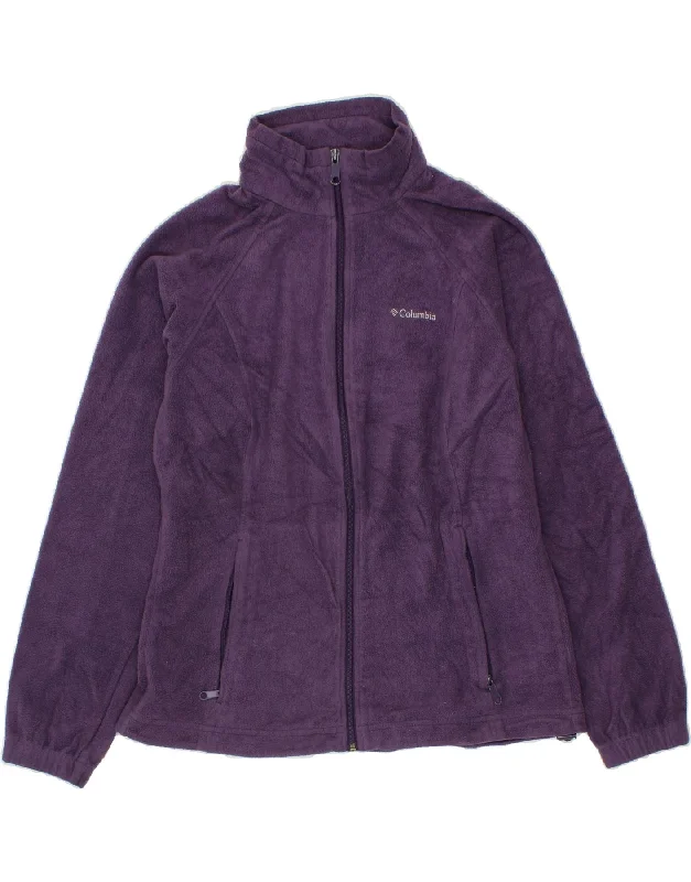 New Arrival COLUMBIA Womens Fleece Jacket UK 16 Large Purple Polyester