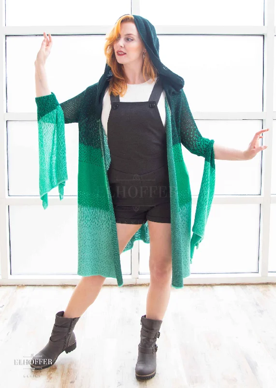 Time-Sensitive Essential Sunset Longline Cardigan - Lucky Green Ombre