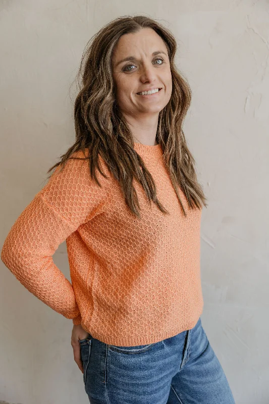 Buy More, Save More JAYCIE ORANGE CREWNECK LONG SLEEVE TOP