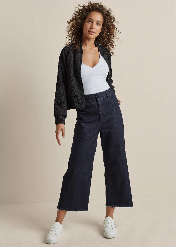 Best Bargains High Rise Wide Leg Jeans - Dark Wash