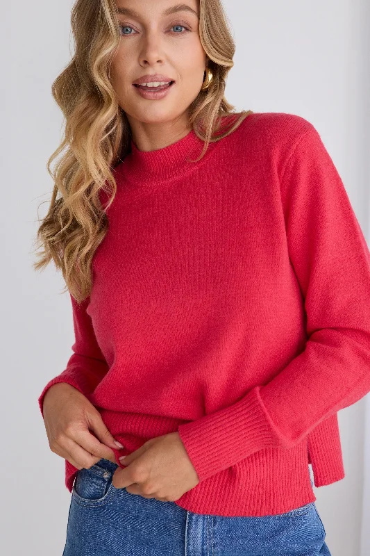 Savings Galore Cloud Coral Funnel Neck Knit Jumper