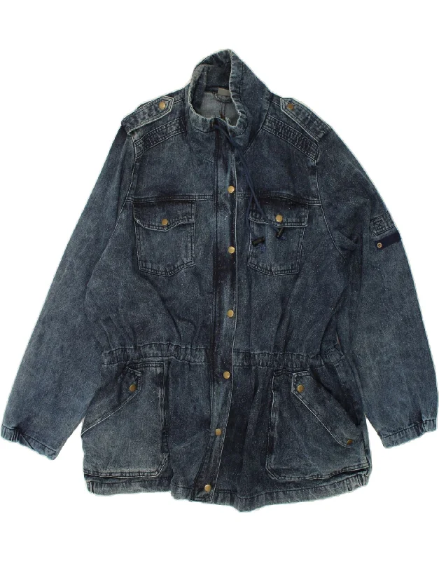 Special Price VINTAGE Womens Denim Jacket EU 52 3XL Navy Blue Cotton