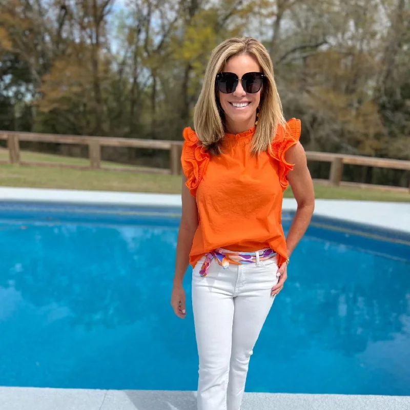 Weekend Deals You Can't Resist Hanna Ruffle Top | Orange