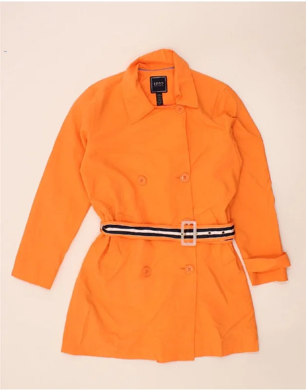 Year-End Sale IZOD Womens Trench Coat UK 10 Small Orange Polyester