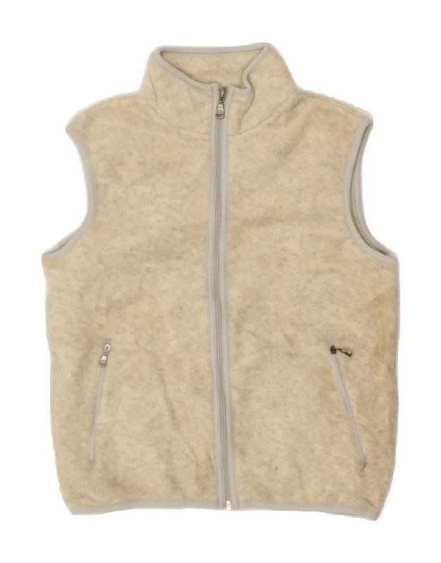 Hurry In EDDIE BAUER Womens Fleece Gilet UK 6 XS Beige Polyester