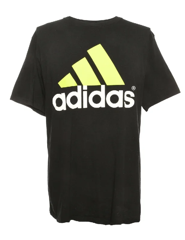 Black Adidas Printed T-shirt - L