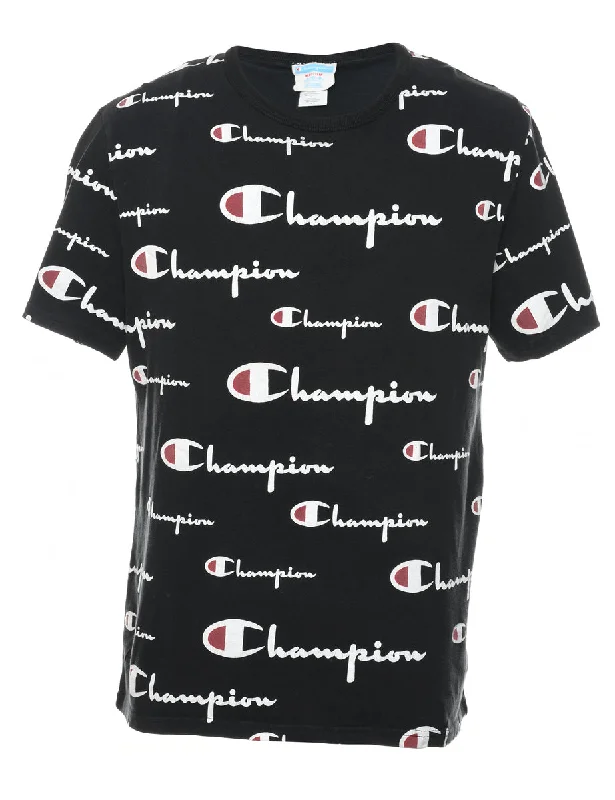 Champion Classic Black Printed T-shirt - M