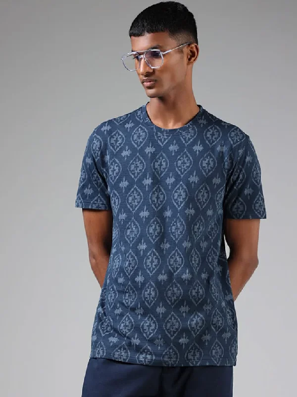 ETA Navy Ikat Printed Slim-Fit T-Shirt