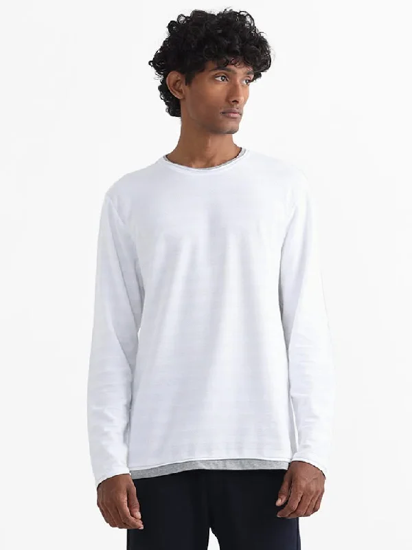 ETA White Ribbed Relaxed-Fit T-Shirt