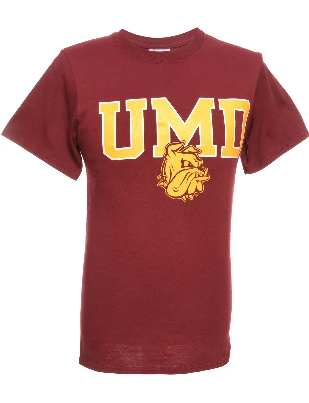 Maroon Jerzees Printed T-shirt - S