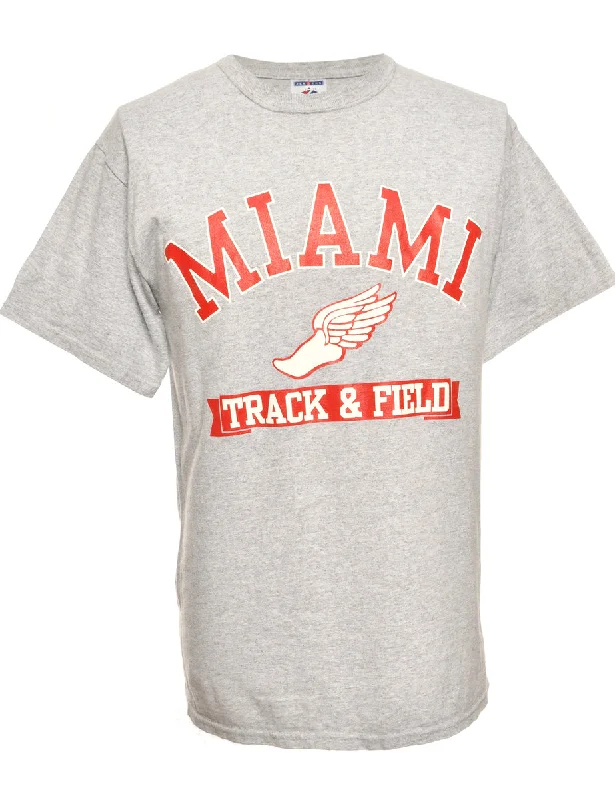 Miami Grey Jerzees Printed T-shirt - M