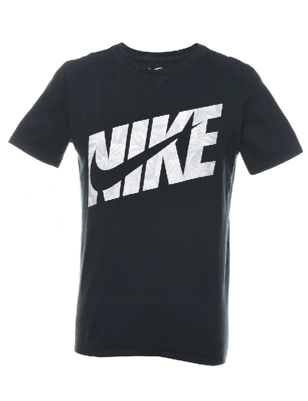 Nike Black & White Printed T-shirt - M