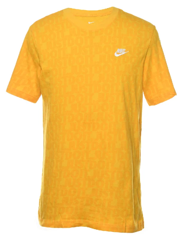 Nike Yellow Printed T-shirt - S