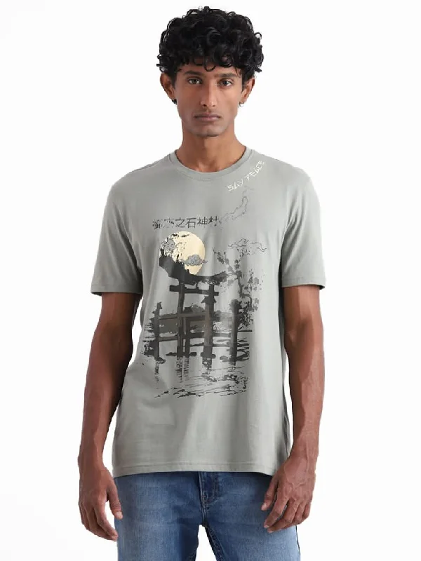 Nuon Sage Moon Graphic Printed Cotton Slim-Fit T-Shirt