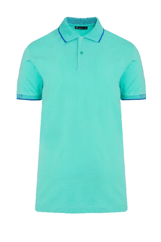 Slim Fit Basic Cotton Blend Mint Polo T-Shirt