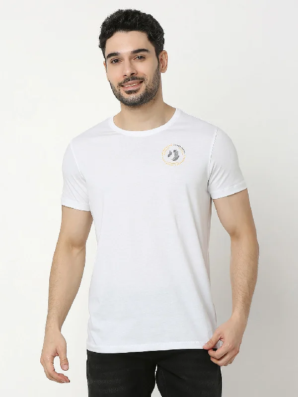 Underjeans by Spykar Men Premium White T-shirt