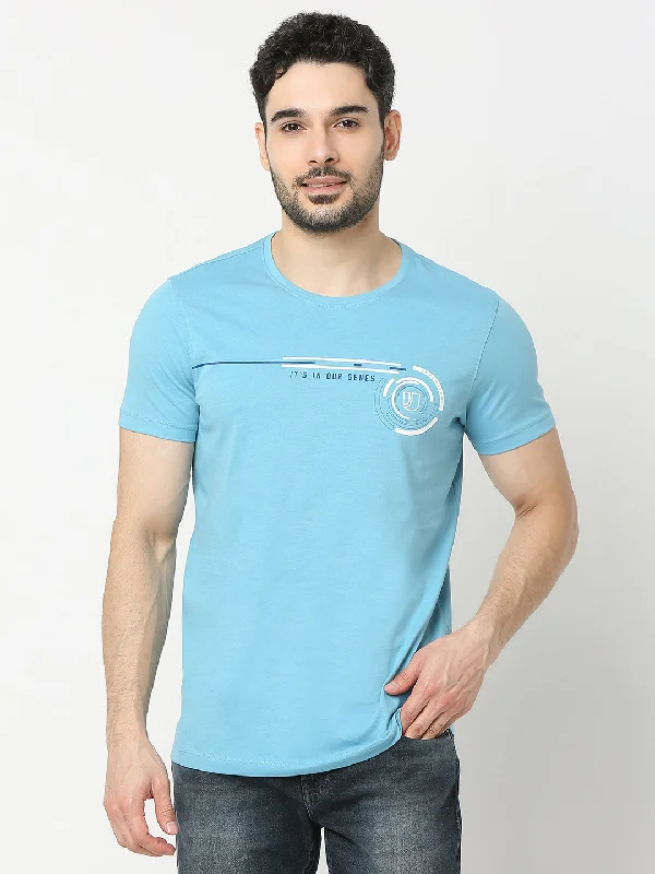 Underjeans by Spykar Men Premium Blue T-shirt