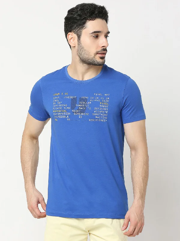 Underjeans by Spykar Men Premium T Blue T-shirt