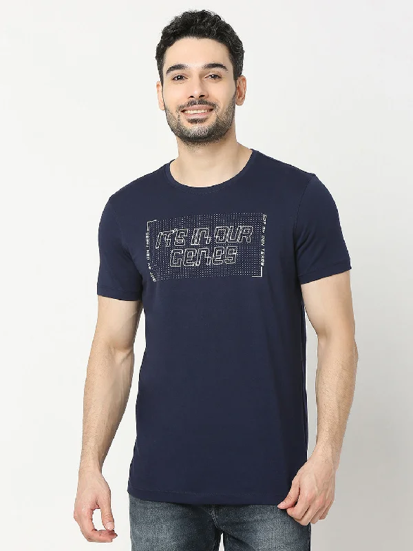 Underjeans by Spykar Men Premium Navy T-shirt